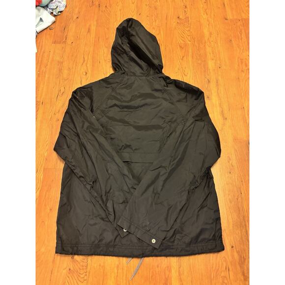 Disney Parks Rain Jacket Black Cozy Hood Quarter Zip Large Pocket Size S - Picture 2 of 4